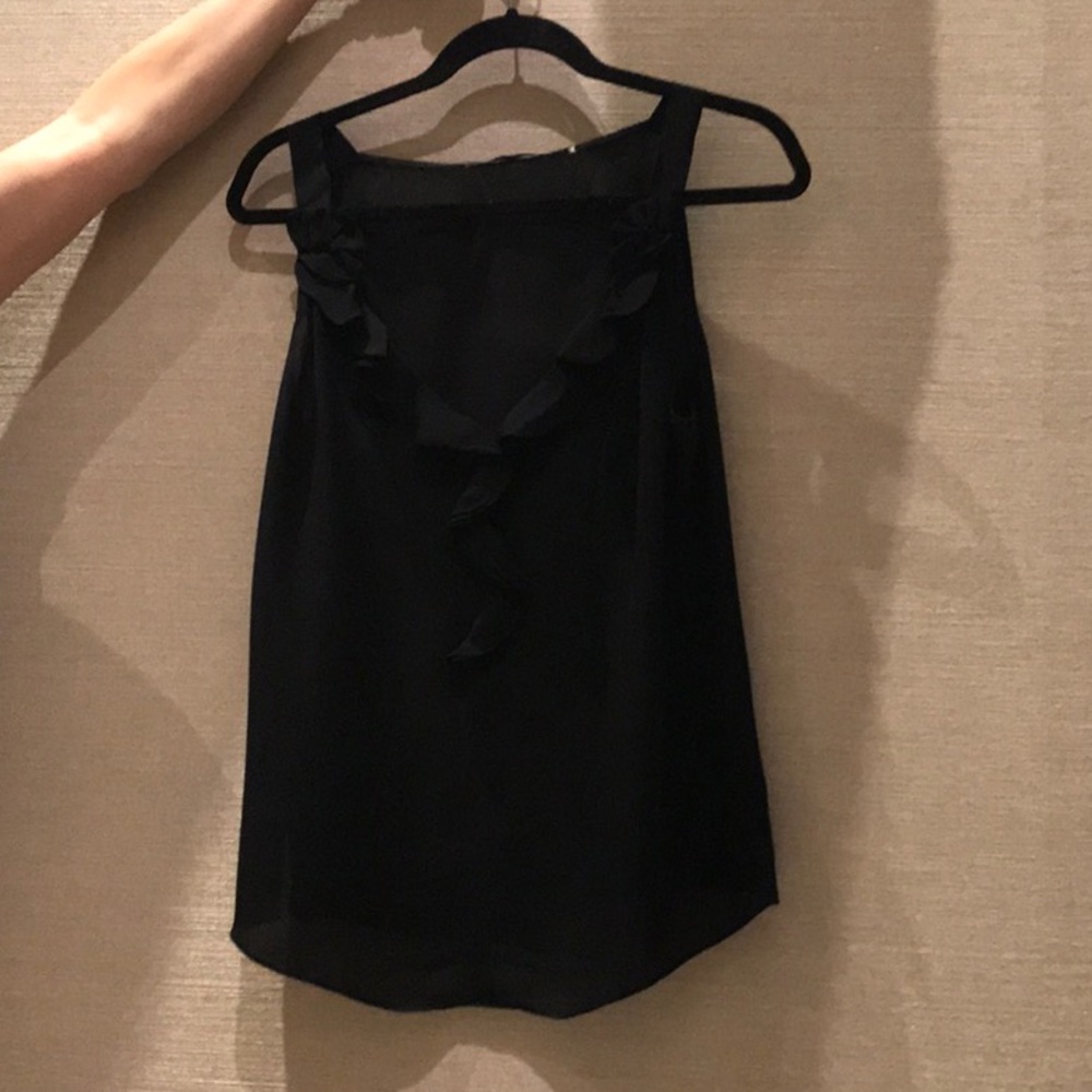 Kombi Hallerinnen black silk sleeveless shirt.